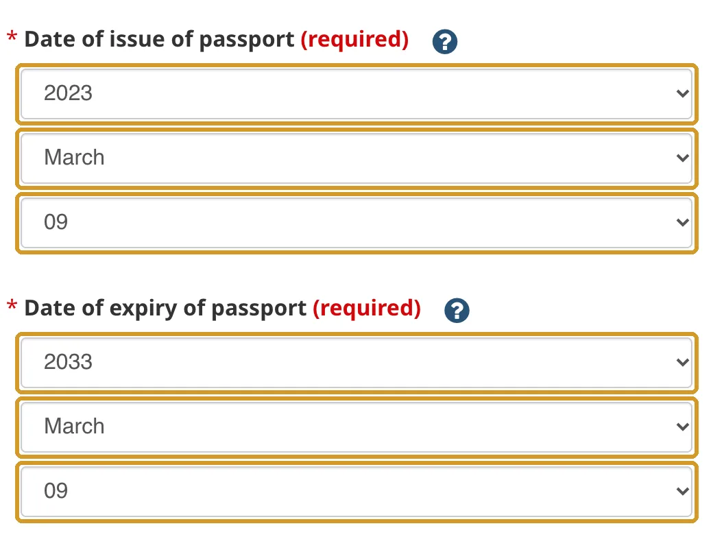 Fechas de expedición y de caducidad del pasaporte