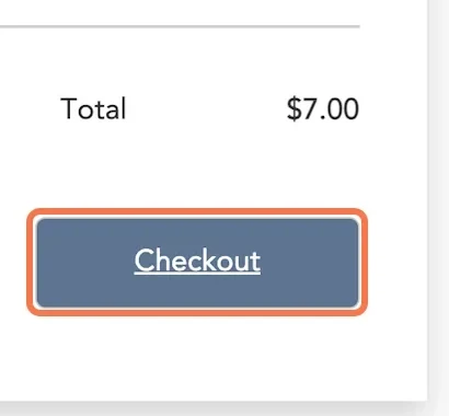 Resumen del pago con un total de 7,00 dólares canadienses y botón Checkout