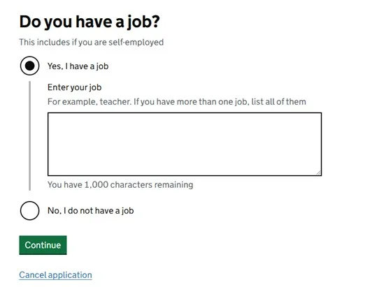 Pregunta sobre tu situación laboral