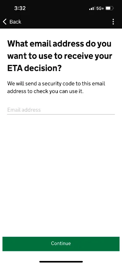E-mail contenant le code de sécurité