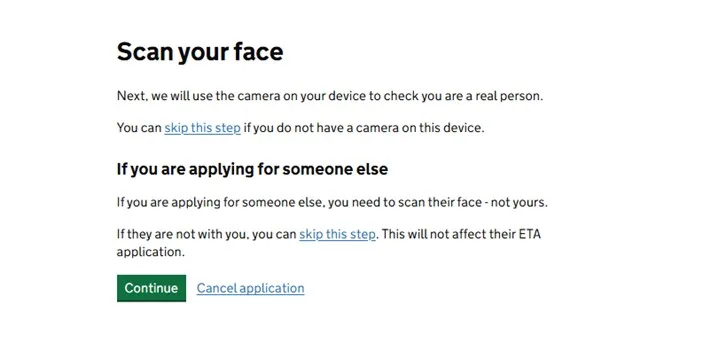 Sur ordinateur, le scan du visage en direct est sauté